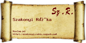 Szakonyi Réka névjegykártya